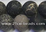 CDE1049 15.5 inches 12mm round matte sea sediment jasper beads