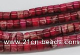 CDE11 15.5 inches 4*6mm cylinder dyed sea sediment jasper beads