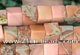 CDE1200 15.5 inches 4.5mm - 5mm cube sea sediment jasper beads