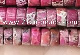 CDE1232 15.5 inches 3*6mm heishi sea sediment jasper beads