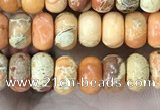 CDE1260 15.5 inches 4*6mm rondelle sea sediment jasper beads