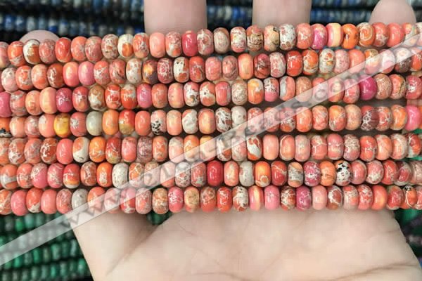 CDE1261 15.5 inches 4*6mm rondelle sea sediment jasper beads