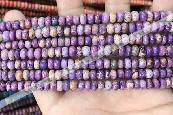 CDE1262 15.5 inches 4*6mm rondelle sea sediment jasper beads