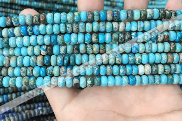 CDE1265 15.5 inches 4*6mm rondelle sea sediment jasper beads