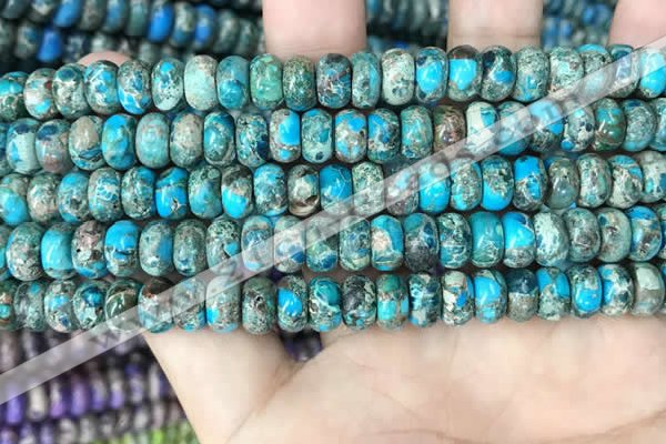 CDE1273 15.5 inches 5*8mm rondelle sea sediment jasper beads