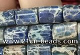 CDE1322 15.5 inches 6*8mm tube sea sediment jasper beads