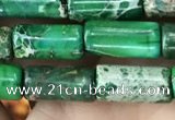 CDE1331 15.5 inches 6*12mm tube sea sediment jasper beads