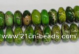 CDE135 15.5 inches 6*12mm rondelle dyed sea sediment jasper beads