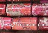 CDE1352 15.5 inches 8*16mm tube sea sediment jasper beads