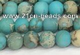 CDE1376 15.5 inches 4mm round matte sea sediment jasper beads