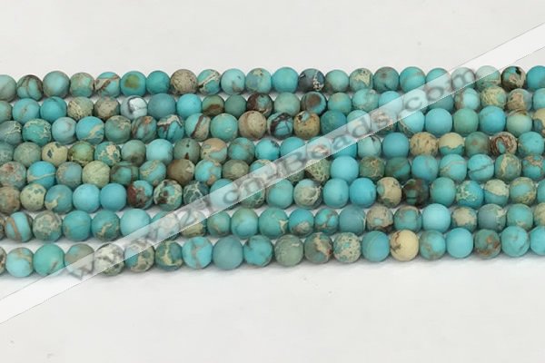 CDE1376 15.5 inches 4mm round matte sea sediment jasper beads