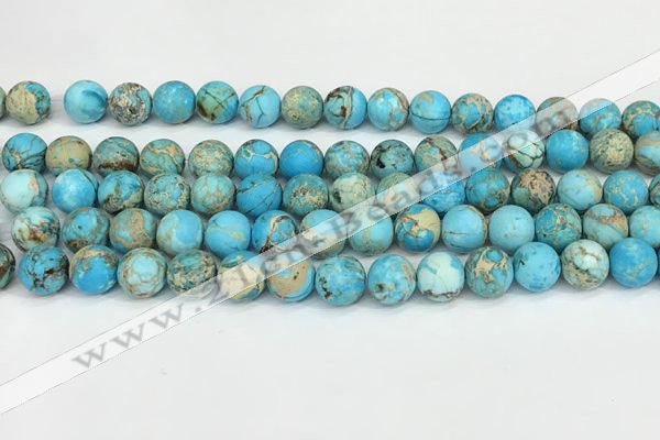 CDE1378 15.5 inches 8mm round matte sea sediment jasper beads