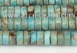 CDE1406 15.5 inches 3*4mm heishi sea sediment jasper beads wholesale