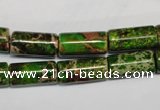 CDE141 15.5 inches 8*17mm tube dyed sea sediment jasper beads