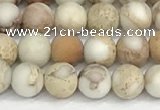 CDE1413 15.5 inches 4mm round matte natural sea sediment jasper beads