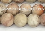 CDE1415 15.5 inches 8mm round matte natural sea sediment jasper beads