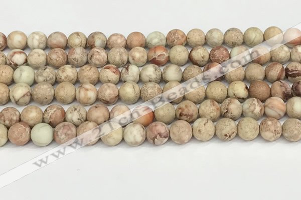 CDE1415 15.5 inches 8mm round matte natural sea sediment jasper beads