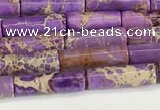 CDE1421 15.5 inches 4*13mm tube sea sediment jasper beads wholesale