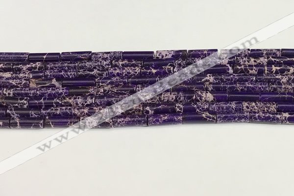 CDE1422 15.5 inches 4*13mm tube sea sediment jasper beads wholesale