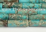 CDE1424 15.5 inches 4*13mm tube sea sediment jasper beads wholesale