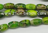 CDE145 15.5 inches 8*12mm rice dyed sea sediment jasper beads