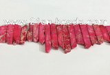 CDE1452 Top drilled 8*15mm - 10*60mm sticks sea sediment jasper beads