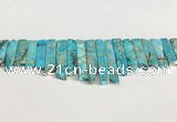 CDE1453 Top drilled 8*15mm - 10*60mm sticks sea sediment jasper beads