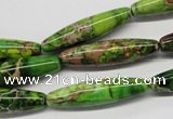 CDE146 15.5 inches 8*30mm rice dyed sea sediment jasper beads