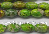 CDE147 15.5 inches 10*15mm rice dyed sea sediment jasper beads