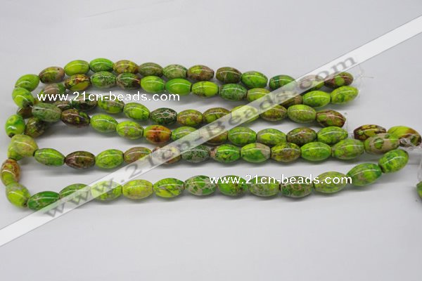 CDE147 15.5 inches 10*15mm rice dyed sea sediment jasper beads