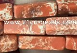 CDE1485 15.5 inches 4*13mm cuboid synthetic sea sediment jasper beads