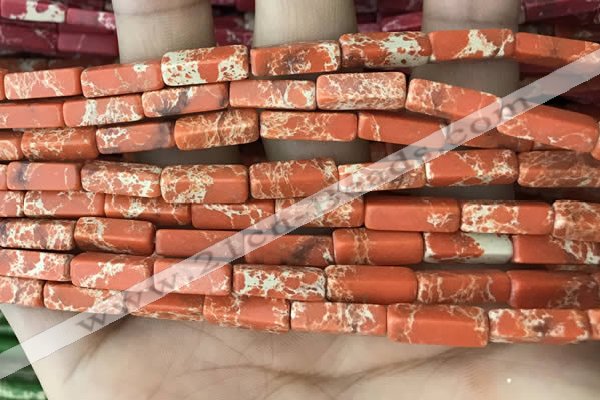 CDE1485 15.5 inches 4*13mm cuboid synthetic sea sediment jasper beads