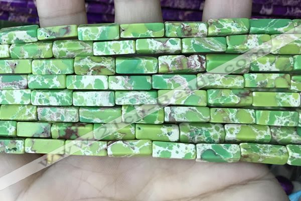 CDE1490 15.5 inches 4*13mm cuboid synthetic sea sediment jasper beads