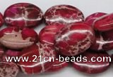 CDE15 15.5 inches 15*20mm oval dyed sea sediment jasper beads