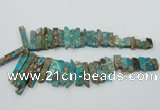 CDE1502 Top drilled 8*20mm - 10*55mm sticks sea sediment jasper beads