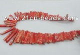 CDE1509 Top drilled 5*15mm - 6*55mm sticks sea sediment jasper beads