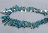 CDE1513 Top drilled 5*15mm - 6*55mm sticks sea sediment jasper beads