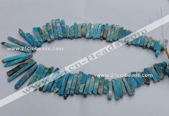 CDE1513 Top drilled 5*15mm - 6*55mm sticks sea sediment jasper beads