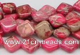 CDE16 15.5 inches 10*10mm diamond dyed sea sediment jasper beads