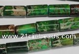 CDE167 15.5 inches 8*16mm tube dyed sea sediment jasper beads