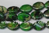 CDE180 15.5 inches 10*14mm oval dyed sea sediment jasper beads