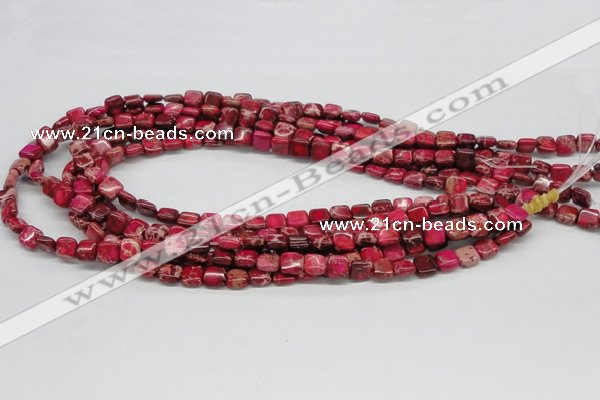 CDE19 15.5 inches 8*8mm square dyed sea sediment jasper beads