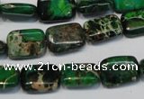 CDE199 15.5 inches 10*14mm rectangle dyed sea sediment jasper beads