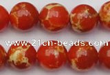 CDE2005 15.5 inches 14mm round dyed sea sediment jasper beads