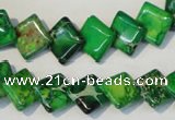 CDE204 15.5 inches 10*10mm diamond dyed sea sediment jasper beads