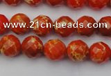 CDE2100 15.5 inches 6mm faceted round dyed sea sediment jasper beads