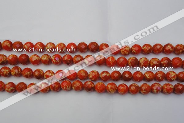 CDE2101 15.5 inches 8mm faceted round dyed sea sediment jasper beads