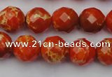 CDE2102 15.5 inches 10mm faceted round dyed sea sediment jasper beads