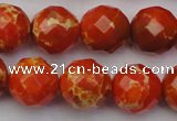 CDE2105 15.5 inches 16mm faceted round dyed sea sediment jasper beads