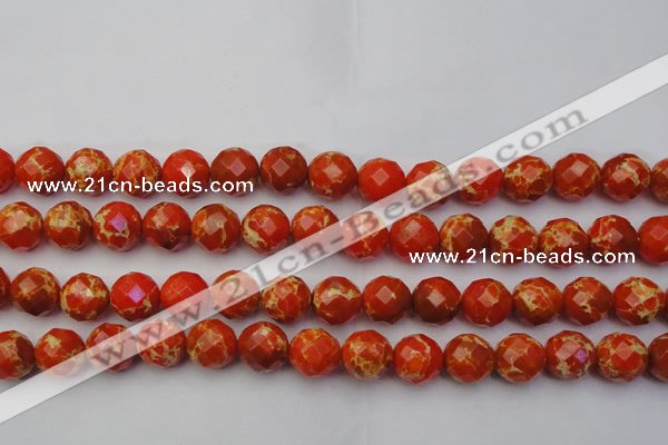 CDE2105 15.5 inches 16mm faceted round dyed sea sediment jasper beads